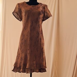 Karin Stevens Shimmering Bronze Fitted Dress